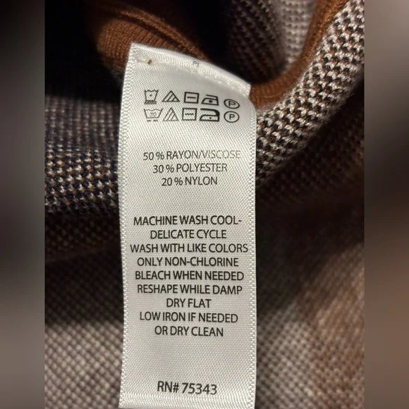 Tahari Cape Brown Blue And Cream Check Small/medium - Picture 5 of 6